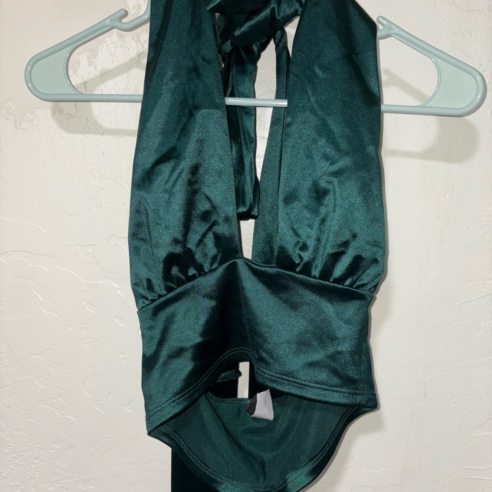 Windsor Dark Green Satin Top